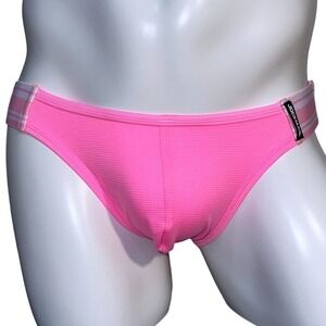 Jockmail XXL (34-37) Neon Pink Mesh Bikini Briefs Low Rise Underwear JM356 NEW